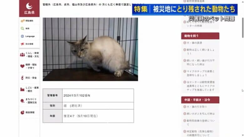 広島県の収容動物のサイト