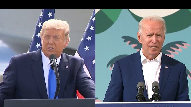 米大統領選の討論会中止 それぞれ別のテレビに出演
