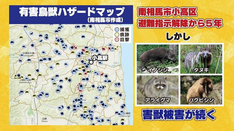 南相馬市がまとめた有害鳥獣ハザードマップ