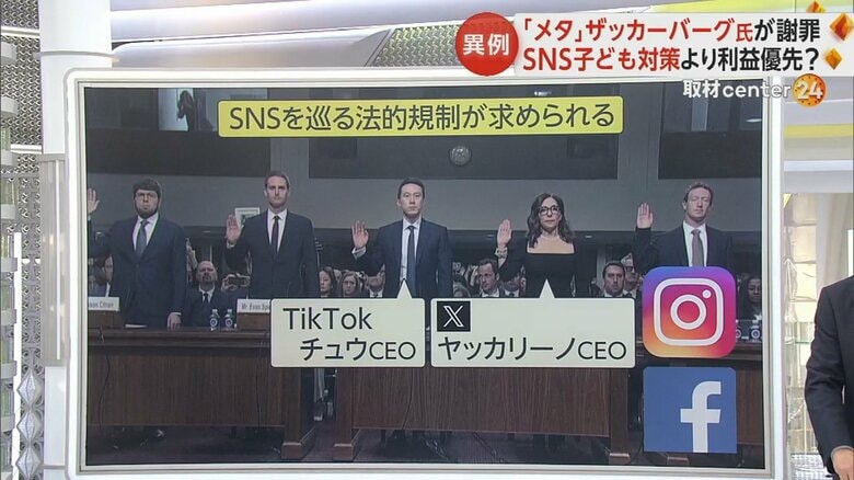 アメリカ議会上院の公聴会に召集されたSNS運営トップ5社の最高経営責任者ら