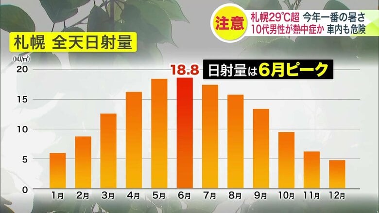 日射量は6月がピーク