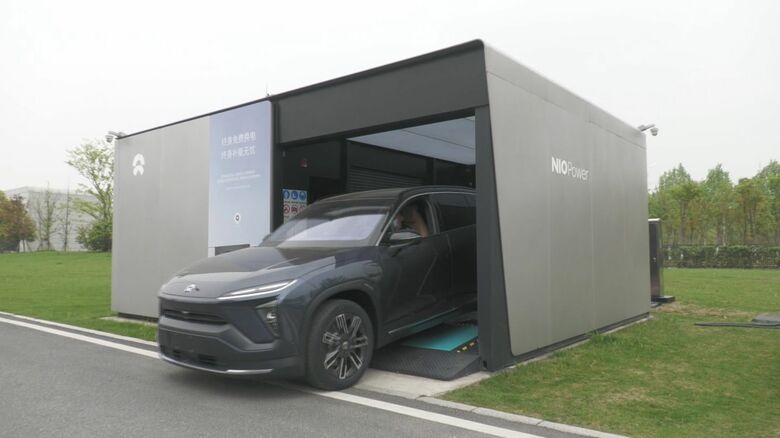NIOのバッテリー交換ステーション