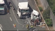 九州自動車道で車7台からむ玉突き事故　意識不明の重体男性など3人病院搬送　一部区間で通行止め続く　福岡・古賀市