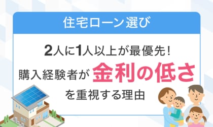【住宅ローン選び】2人に1人以上が最優先!購入経験者が「金利の低さ」を重視する理由