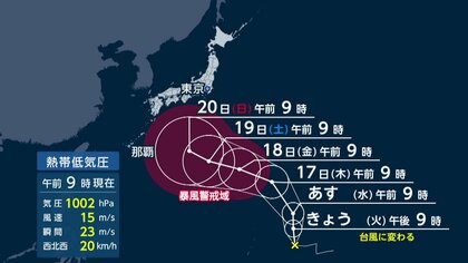 台風がシルバーウィークを直撃か　今夜にも“たまご”から台風に　23日ごろに「Uターン」の恐れも