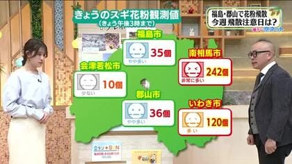 【福島県・2月24日の天気】浜通り・中通りではスギ花粉が本格飛散　25日はクリスマス以来の雨に