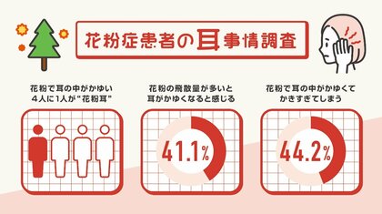 【花粉症患者の耳事情調査】実はそのかゆみ、“花粉耳”かも？4人に1人が花粉症で耳の中がかゆくなる“花粉耳”うち44.2%が耳のかきすぎ等、間違った対処により悪化の恐れ