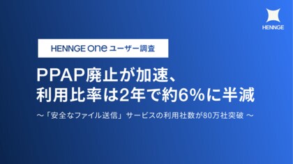PPAP廃止が加速、利用比率は2年で約6％に半減：HENNGE Oneユーザー調査
