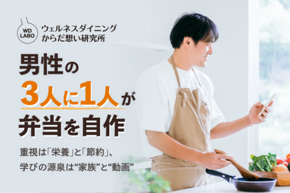 【ウェルネスダイニング】男性の3人に1人が弁当を自作。物価高の中でも「栄養バランスの整った食事」を求める実態が明らかに