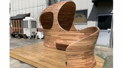 あふれる「ナメック星」感…木材で複雑な曲面 木工・家具製作会社が社内休憩所リニューアルで本気を出した