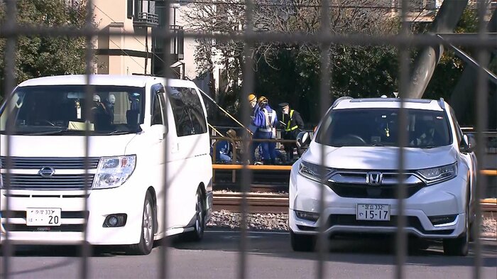 ポイント故が故障した現場での復旧作業の様子(午後10時ごろ 東京・杉並区)