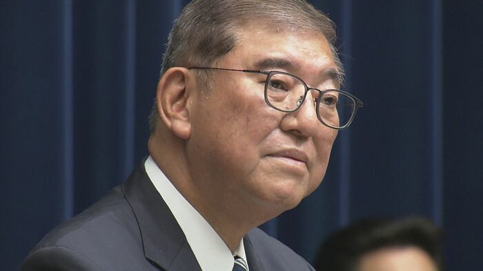 辞任の意向を表明した石破茂首相 2025年9月7日午後