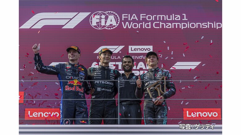 F1第8戦オーストリアグランプリ　メルセデスのラッセルが開幕戦以来の2勝目　レッドブルのフェルスタッペンが今季最高の2位｜FNNプライムオンライン