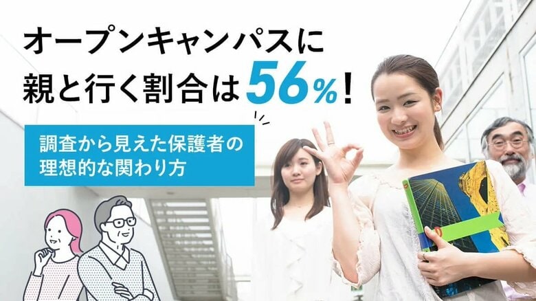 オープンキャンパスに親と行く割合は56%!調査から見えた保護者の理想的な関わり方