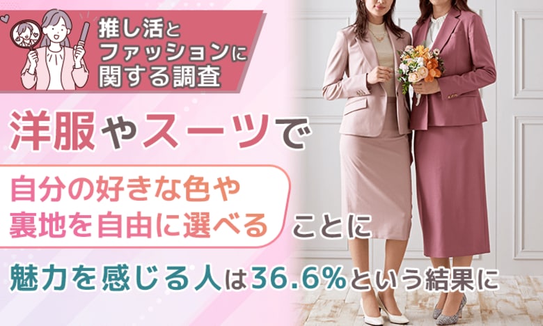 【推し活とファッションに関する調査】男女500人の内、推しカラーを取り入れたことがある人は？洋服やスーツで「自分の好きな色や裏地を自由に選べる」ことに魅力を感じる人は36.6%という結果に