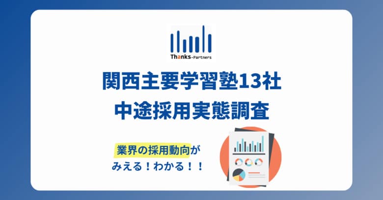 関西主要学習塾13社の中途採用調査を発表　採用意欲は高止まり、経験者採用は増加傾向