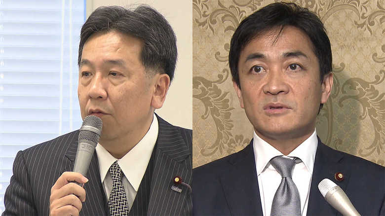 立憲民主党・枝野代表と国民民主党・玉木代表