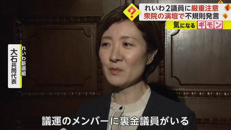 今回の処分について話すれいわ新選組・大石晃子共同代表