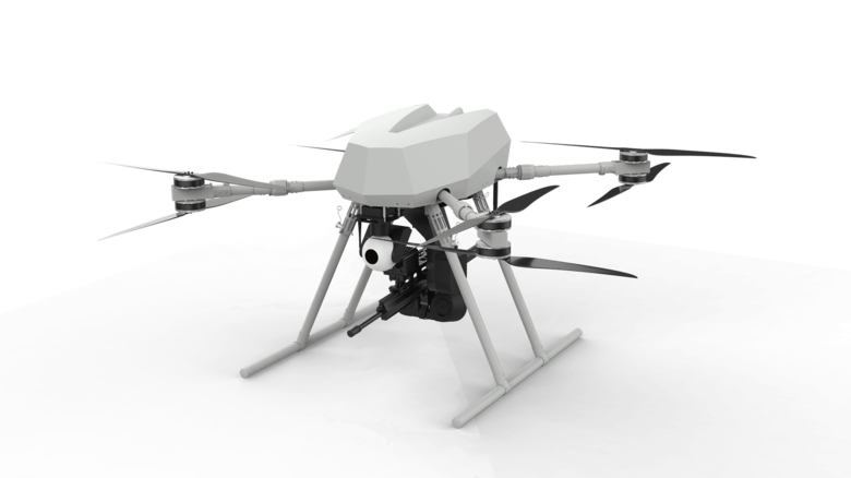 機銃を搭載したドローン（AsisguardのHPより）
