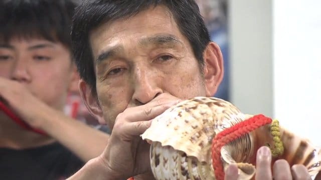避難しても続けた法螺貝　ブランクを感じさせない