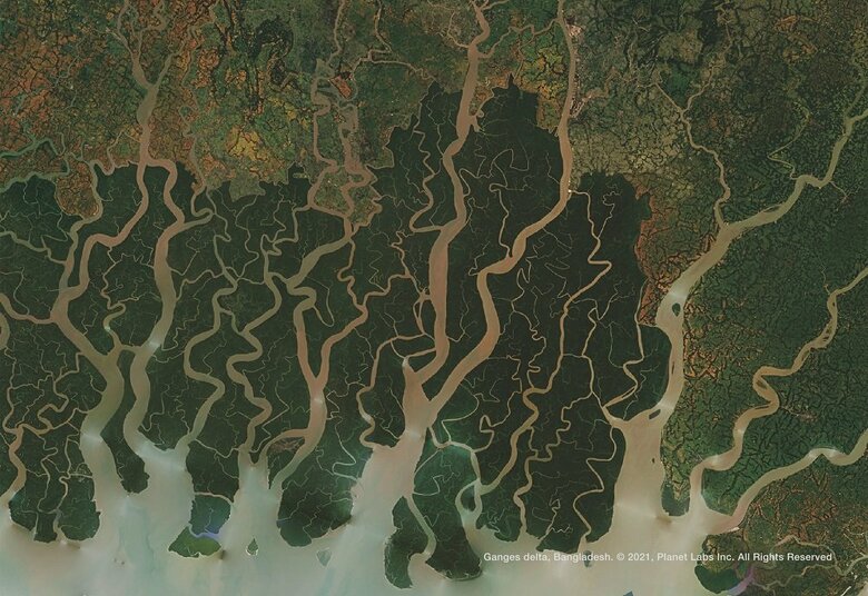 バングラディッシュのガンジスデルタ（21.89885 , 89.97197）