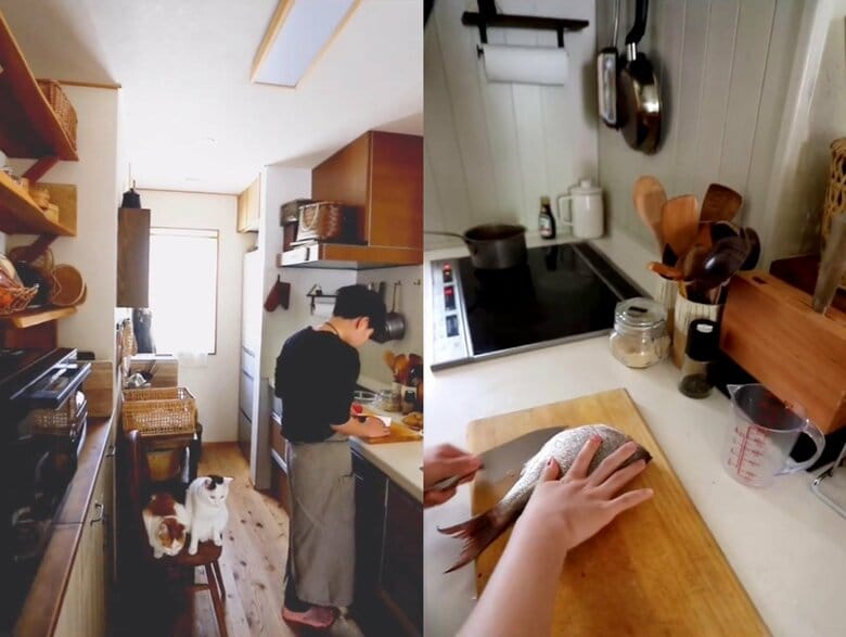 魚をさばくそうたさん（提供：ゆうこさん）