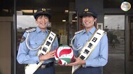 高校最強ツインズ「めぐつぐ」が一日警察署長に 春高バレー25大会ぶり全国優勝【岡山・岡山市】