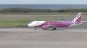 ピーチ機内でマスクを拒否 運航妨げ大学職員の男逮捕