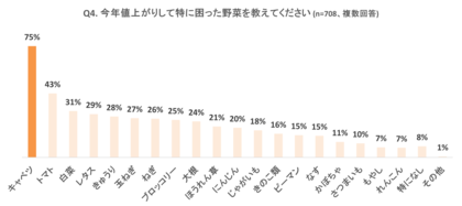 Oisixが2024年の食品の物価高を振り返る調査を実施 55%が1か月の食費で5000円以上の値上がり実感! 特に値上がって困った野菜は「キャベツ」