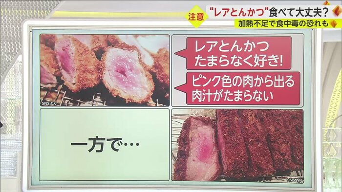 中心部が赤みががった“レアとんかつ”