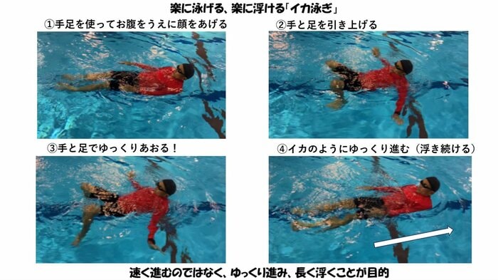 イカ泳ぎの流れ(提供:日本水難救済会)