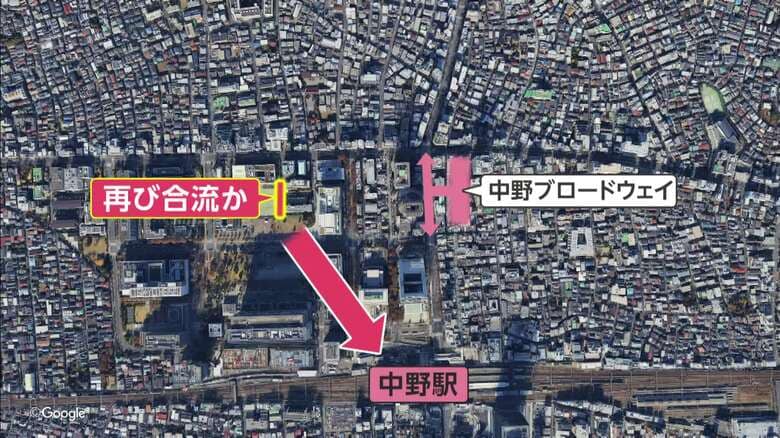 犯人の1人は電動キックボードで現場へ 別々に逃げた男2人遊歩道で再合流、中野駅方向へ逃走か 中野ブロードウェイ2億円高級時計窃盗|FNNプライムオンライン