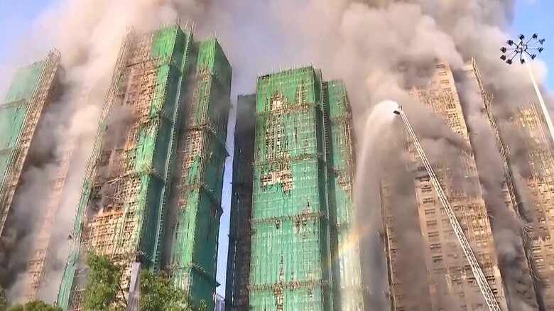香港の高層住宅大規模火災　死者160人に｜FNNプライムオンライン