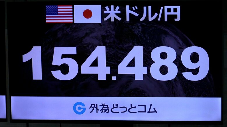 円相場154円台まで急伸　約半年ぶりの水準　市場関係者「ニューヨーク市場が休場のなか投機的な動きが強く出た」との声も｜FNNプライムオンライン