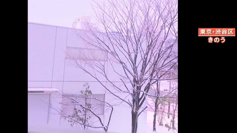 雪と雷の同時発生は渋谷区でも目撃された（5日）