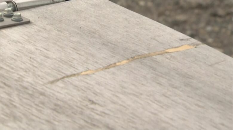 クマとみられる爪の跡