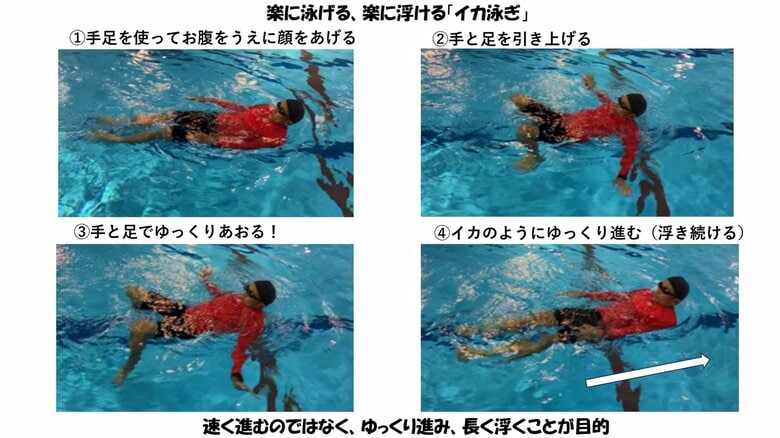 イカ泳ぎの流れ（提供：日本水難救済会）