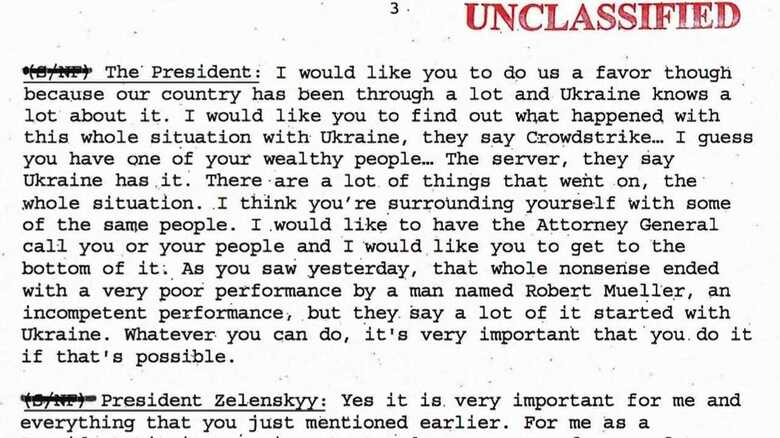 公表されたウクライナ大統領との電話会談のやりとり