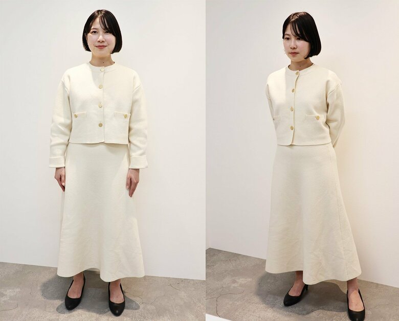 立って話す姿勢のOK例（左）とNG例