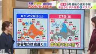 北海道【菅井さんの天気予報 24日(木)】雨がやむと一気に季節が進む！今夜～あす朝は今シーズン一番の冷えこみ…道北はマイナス気温か