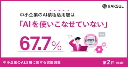中小企業のAI積極活用層、67.7%が「使いこなせていない」
