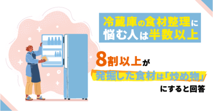 【食に関わる年末の大掃除調査】冷蔵庫の食材整理に悩む人は半数以上!余りがちな食材第1位は「調味料」。8割以上が「発掘した食材は”炒め物”にする」と回答