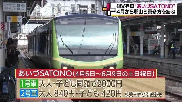 1号車:2000円 2号車:大人840円・子ども420円 別途、乗車券が必要