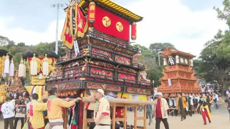 “豪華絢爛”西条まつり本格的に開幕　石岡神社に響く伊勢音頭　だんじりなど約３０台秋空に舞う【愛媛】｜FNNプライムオンライン