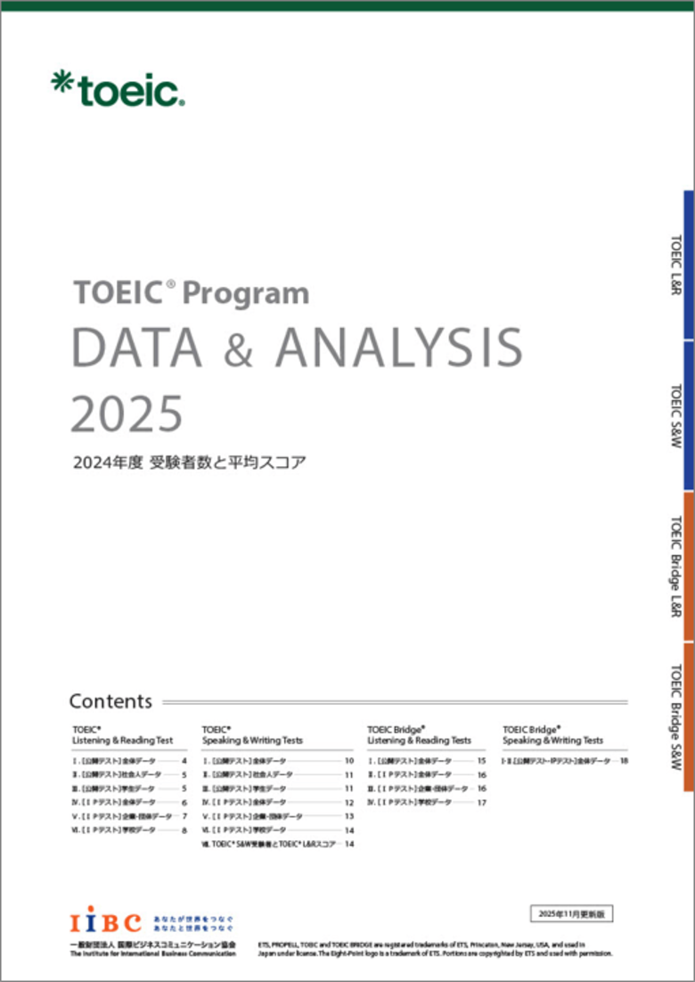 「TOEIC(R) Program DATA &amp; ANALYSIS 2025」発表