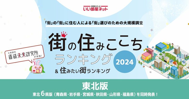 いい部屋ネット「街の幸福度 ＆ 住み続けたい街ランキング２０２４＜青森県版＞」（街の住みここちランキング特別集計）発表