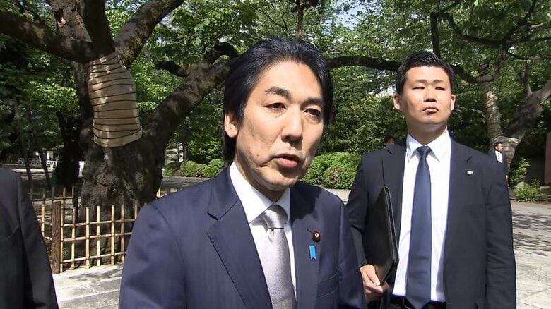 【速報】城内大臣が靖国神社参拝　春の例大祭で高市内閣の閣僚で今回初「英霊に感謝。世界の平和と安定に今後も貢献」｜FNNプライムオンライン
