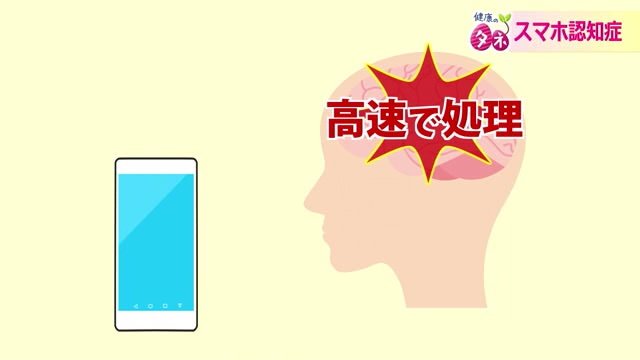 スマホ画面から得られる色、光、文字、映像などの情報　高速で処理した脳は疲弊