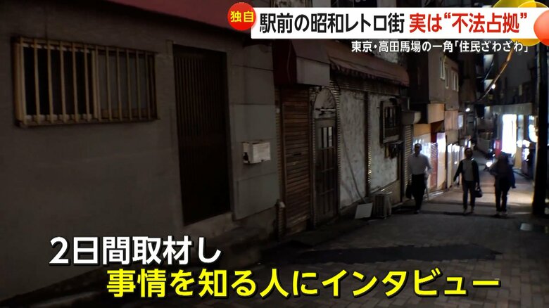 高田馬場の路地を歩く人たち