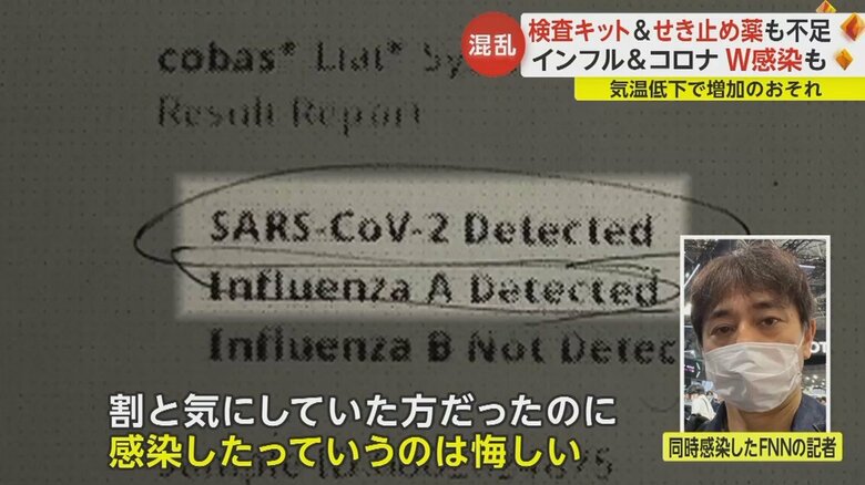 FNNの記者がコロナとインフルエンザA型に同時感染